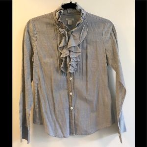 J CREW / STRIPE BLOUSE / SIZE 4 PETITE